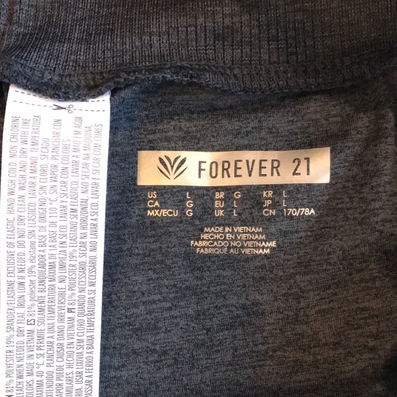 Forever 21 Heather Grey Joggers Stretch Waist Ankle Cuffs Side Pockets Sz Lg - Picture 7 of 13